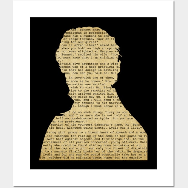 Jane Austen Pride and Prejudice Wall Art by OutlineArt